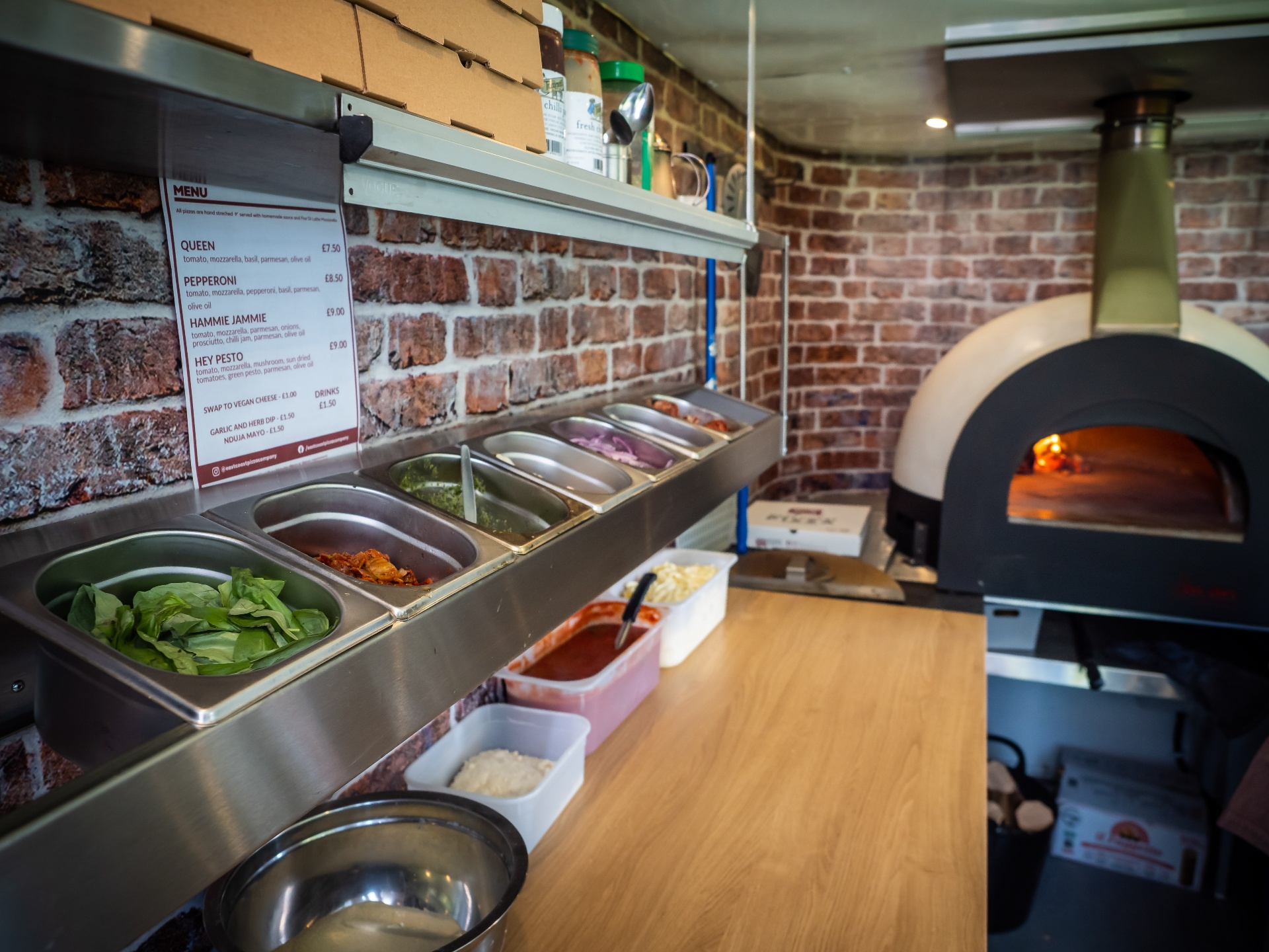 The Nag Box prep station with fresh toppings ready to serve