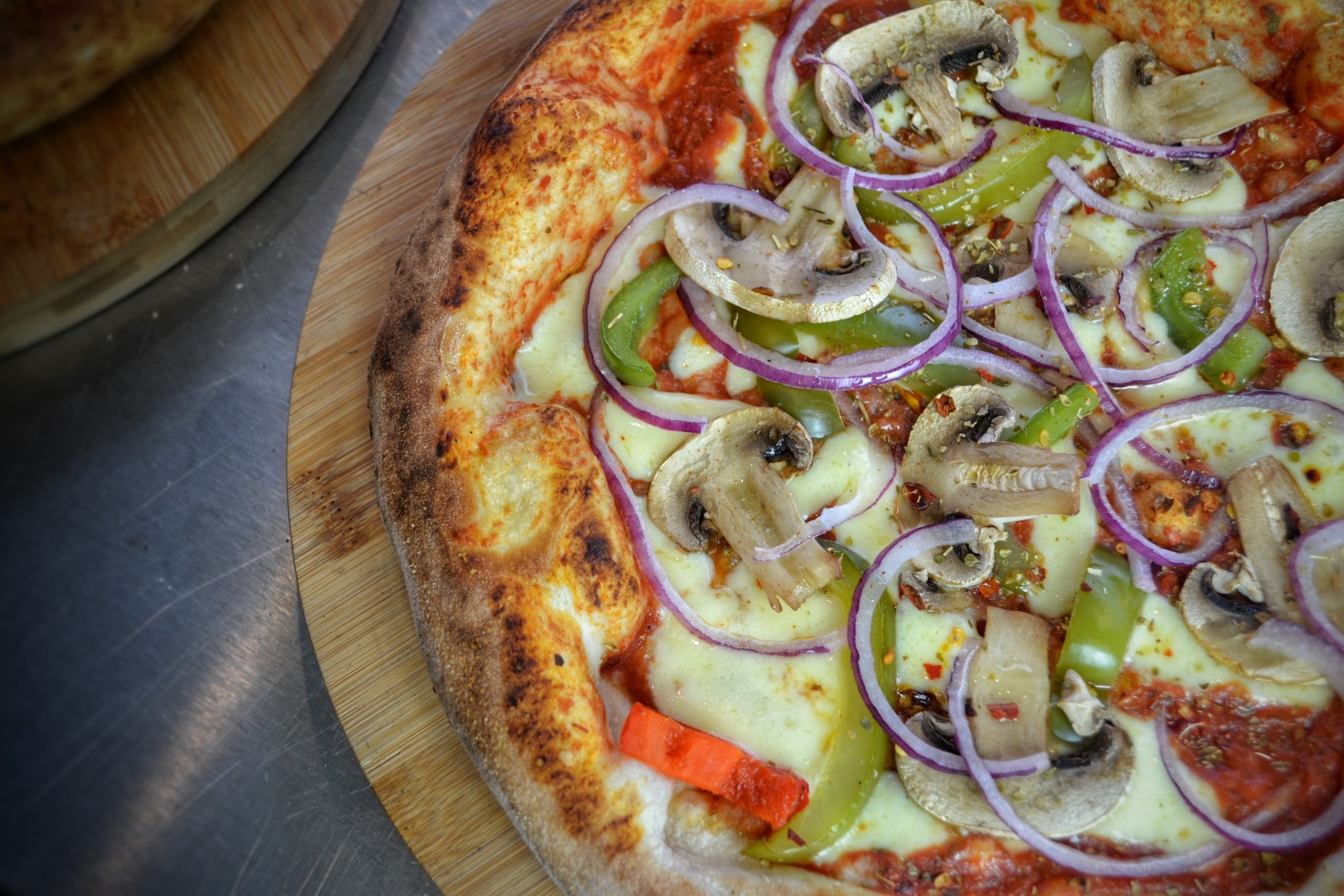 Hand-stretched slow-fermented pizza dough